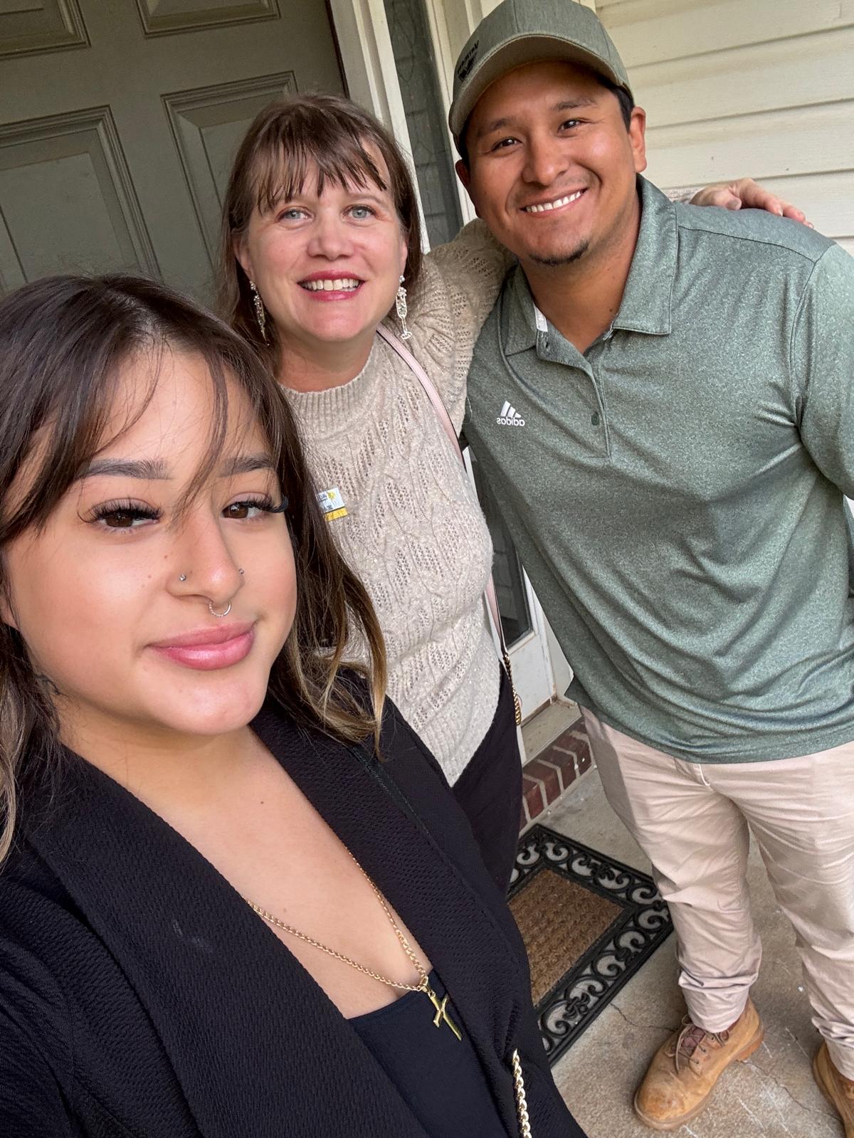 Sandy Alvear with clients celebrating sold home Clover SC